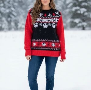 Disney's Tim Burton's The Nightmare Before Christmas Sweater Women's Large